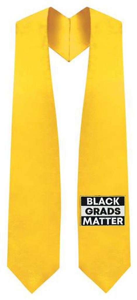 Gold BLACK GRADS MATTER Graduation Stole - GradWear