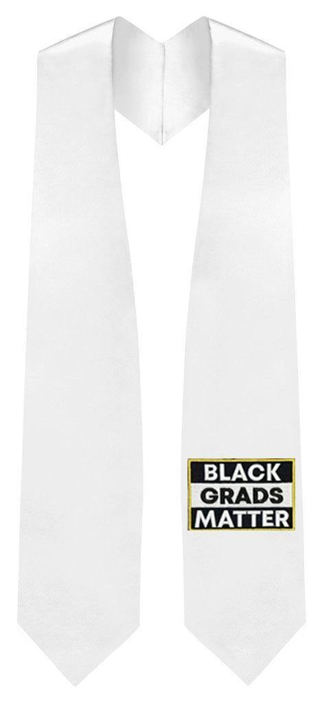 White BLACK GRADS MATTER Graduation Stole - GradWear