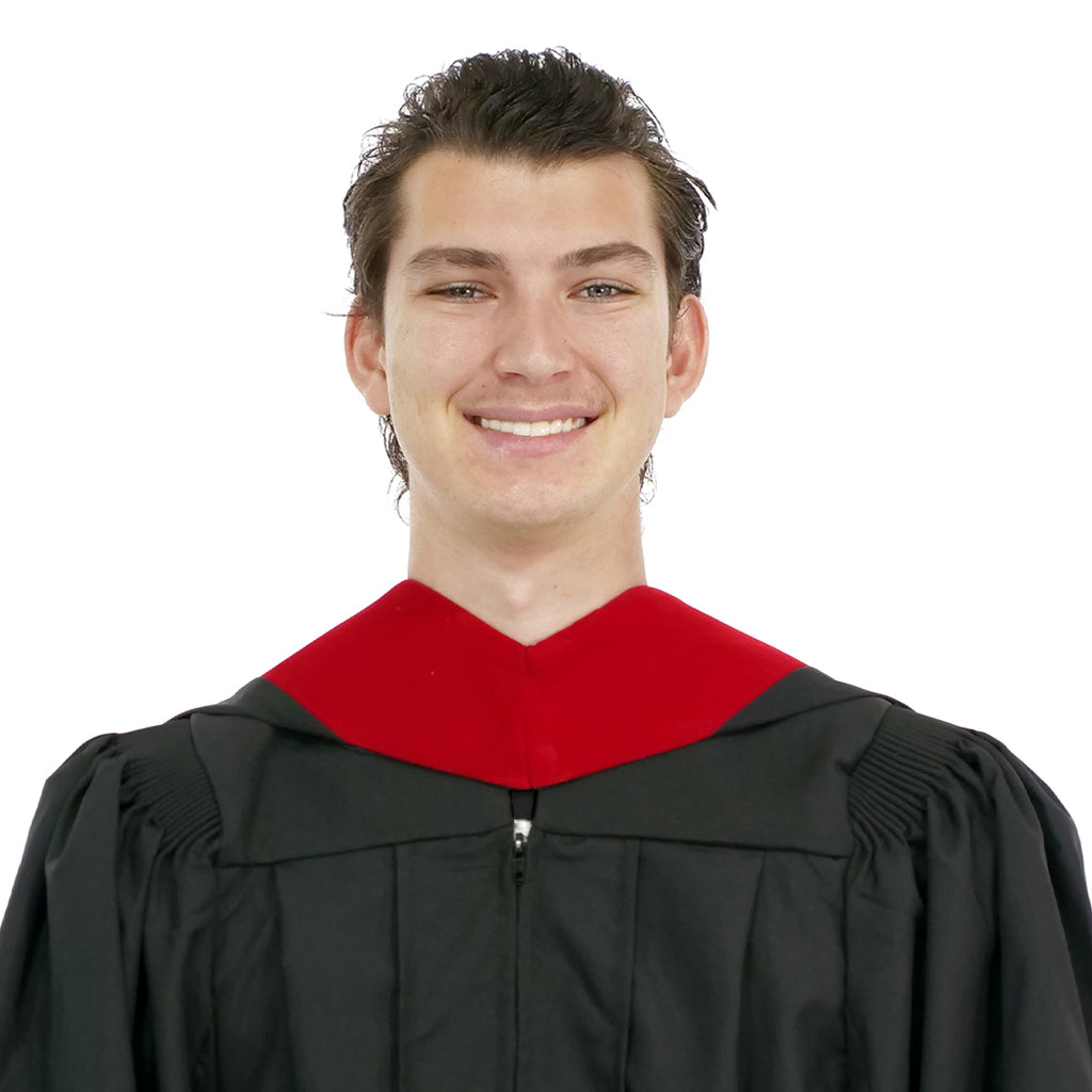 Deluxe Bachelors/Master Hood - Scarlet Velvet, Red & White