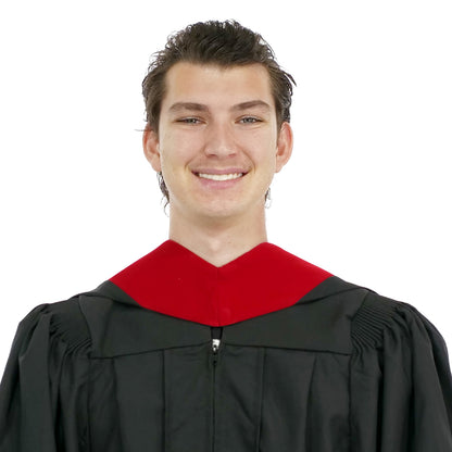 Deluxe Bachelors/Master Hood - Scarlet Velvet, Red & White