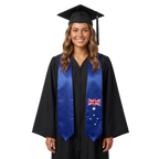 Australia flag graduation stole, satin sash with printed Australian flag

