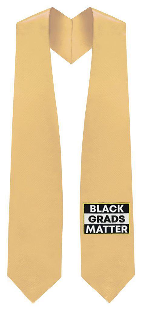 Antique Gold BLACK GRADS MATTER Graduation Stole - GradWear