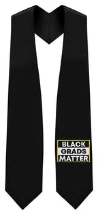 Black BLACK GRADS MATTER Graduation Stole - GradWear