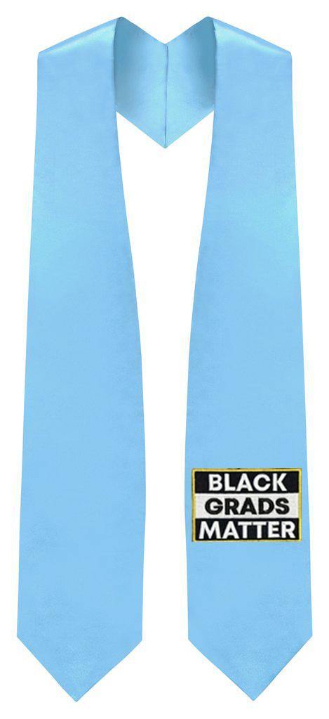 Light Blue BLACK GRADS MATTER Graduation Stole - GradWear