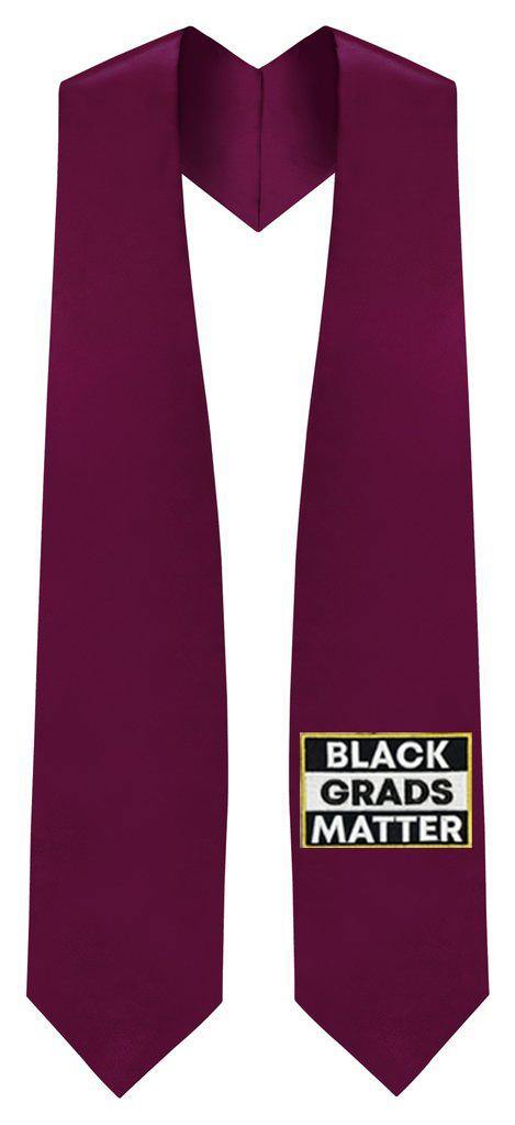 Maroon BLACK GRADS MATTER Graduation Stole - GradWear