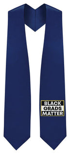 Navy BLACK GRADS MATTER Graduation Stole - GradWear