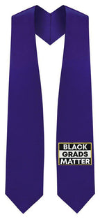 Purple BLACK GRADS MATTER Graduation Stole - GradWear