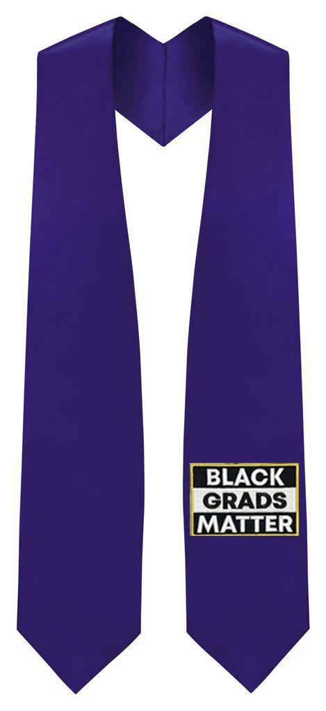 Purple BLACK GRADS MATTER Graduation Stole - GradWear
