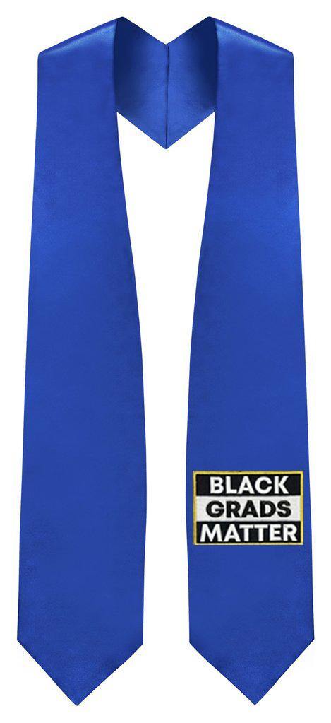 Royal Blue BLACK GRADS MATTER Graduation Stole - GradWear