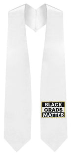 White BLACK GRADS MATTER Graduation Stole - GradWear
