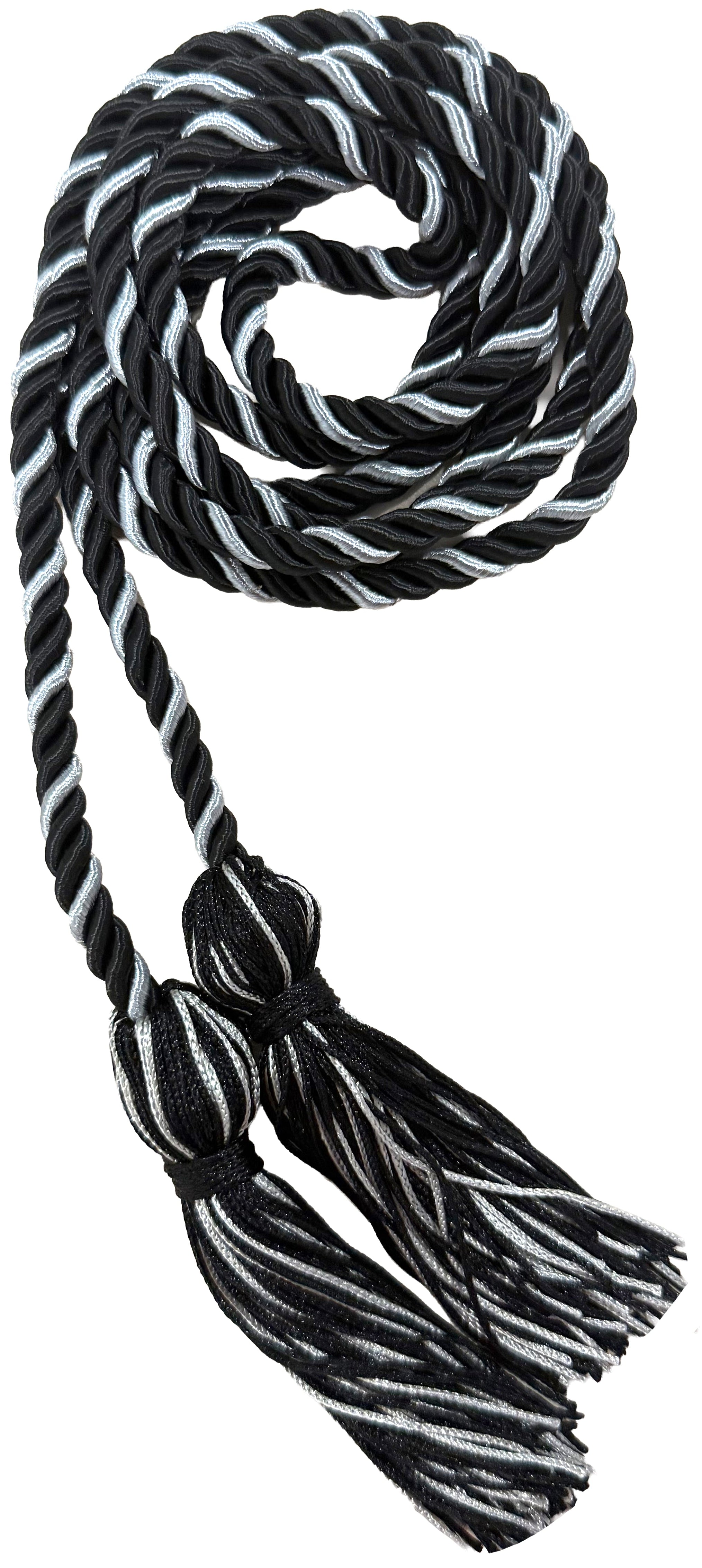 Black and Silver Two Color Graduation Honor Cord