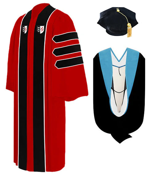 Premium Doctoral Tam, Gown, and Hood Package for Claremont Graduate University