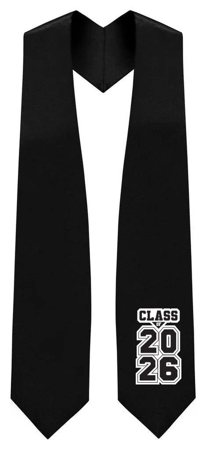 Black "Class of 2025/2026" Graduation Stole