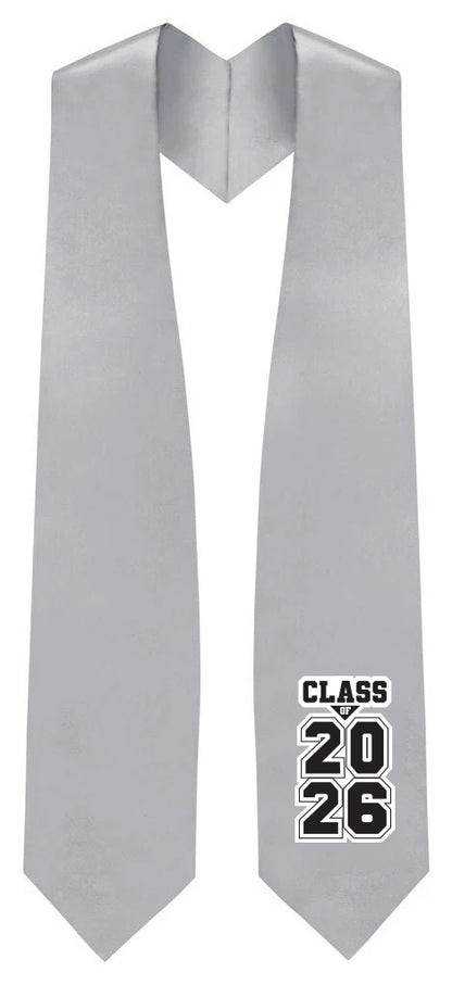 Silver "Class of 2025/2026" Graduation Stole