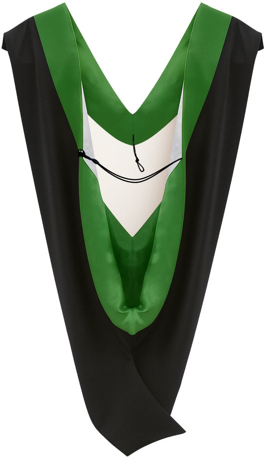 Deluxe Bachelor/Master Hood - Kelly Green Velvet, Kelly Green & White