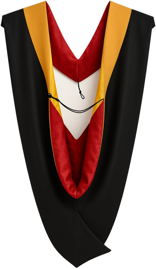 Deluxe Bachelors/Master Hood - Drab Velvet, Red & Golden Yellow