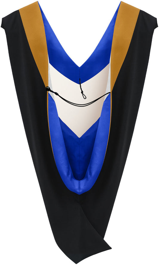 Deluxe Bachelors/Master Hood - Drab Velvet, Royal Blue & White