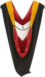 Deluxe Bachelors/Master Hood - Science Gold Velvet, Red & Golden Yellow