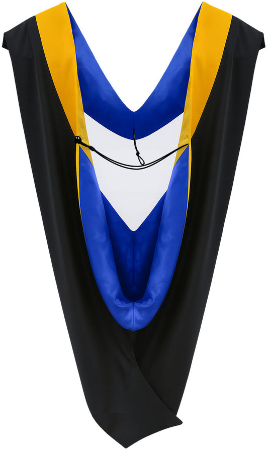 Deluxe Bachelors/Master Hood - Science Gold Velvet, Royal Blue & Golden Yellow