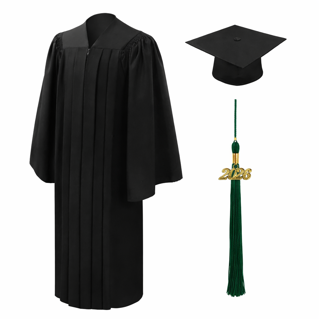 Deluxe Black Bachelors Graduation Cap & Gown - School of Certification - Washington Baptist Theological Seminary