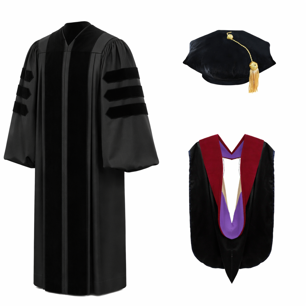Deluxe Doctoral Graduation Tam, Gown & Hood - Washington Baptist Theological Seminary