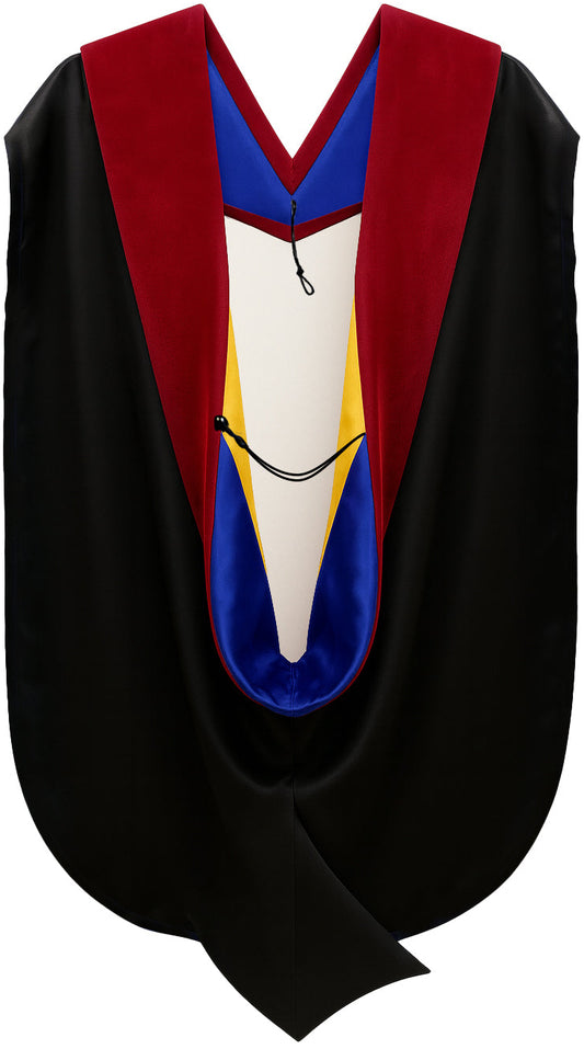 Doctor of Theology Hood - Royal Blue & Golden Yellow