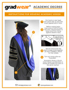 PhD Hood Royal Blue Velvet - Royal Blue & White