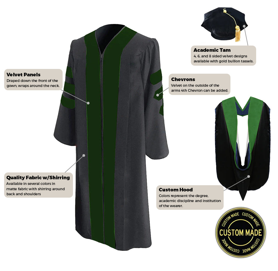 Custom Classic Doctoral Gown, Tam and Hood Package – Gradwear