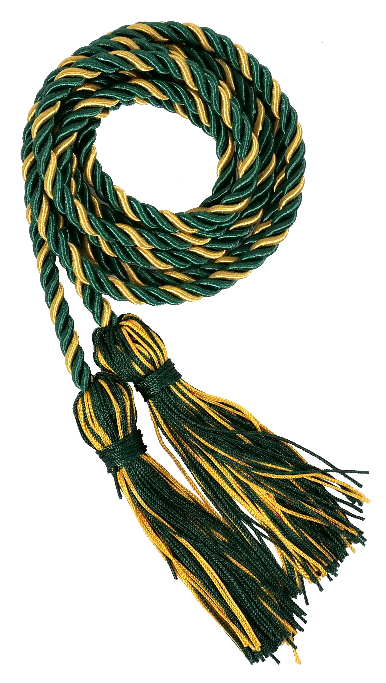 Hunter Green and Gold Two Color Graduation Honor Cord