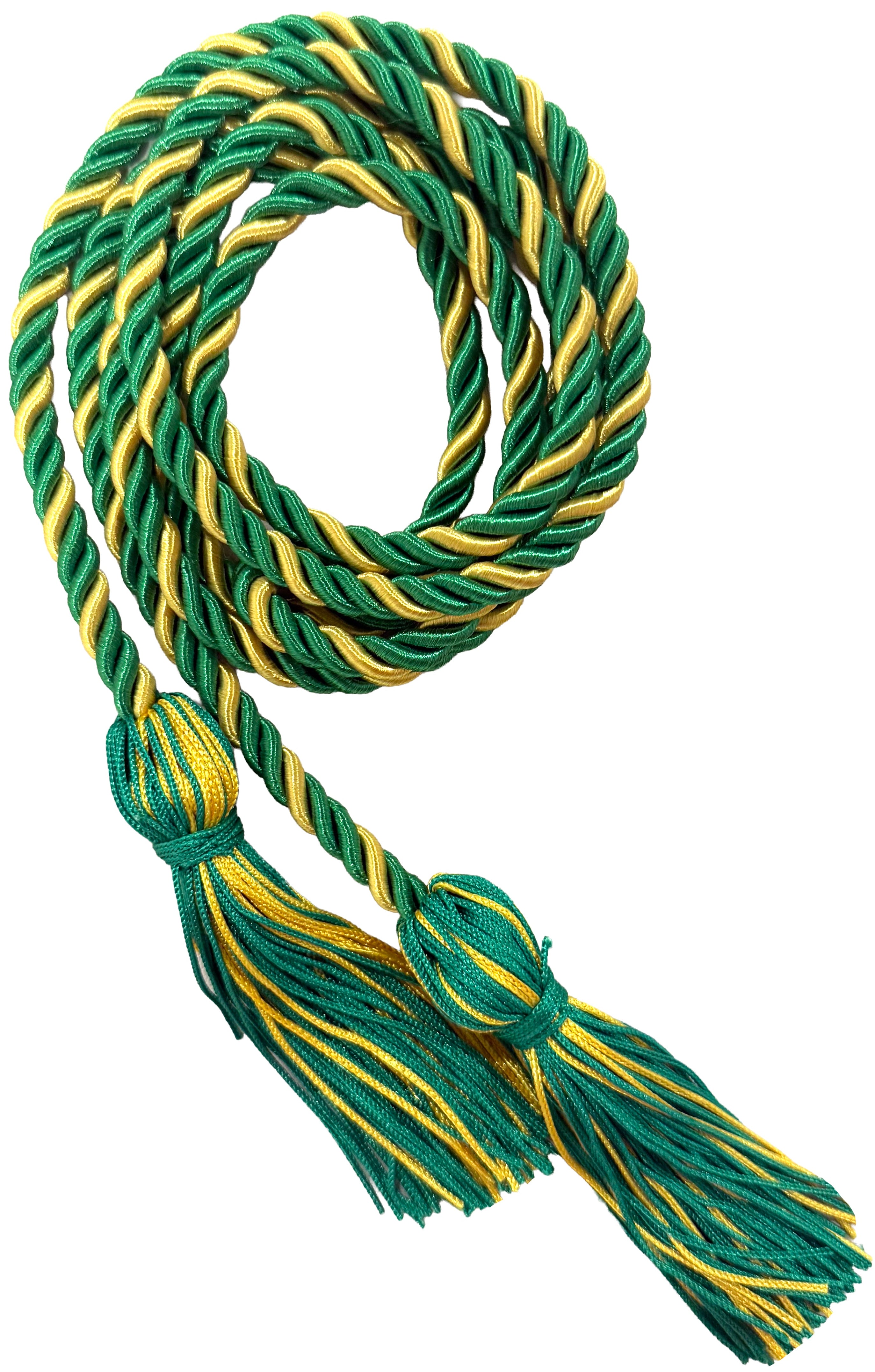 Kelly Green and Gold Two Color Graduation Honor Cord