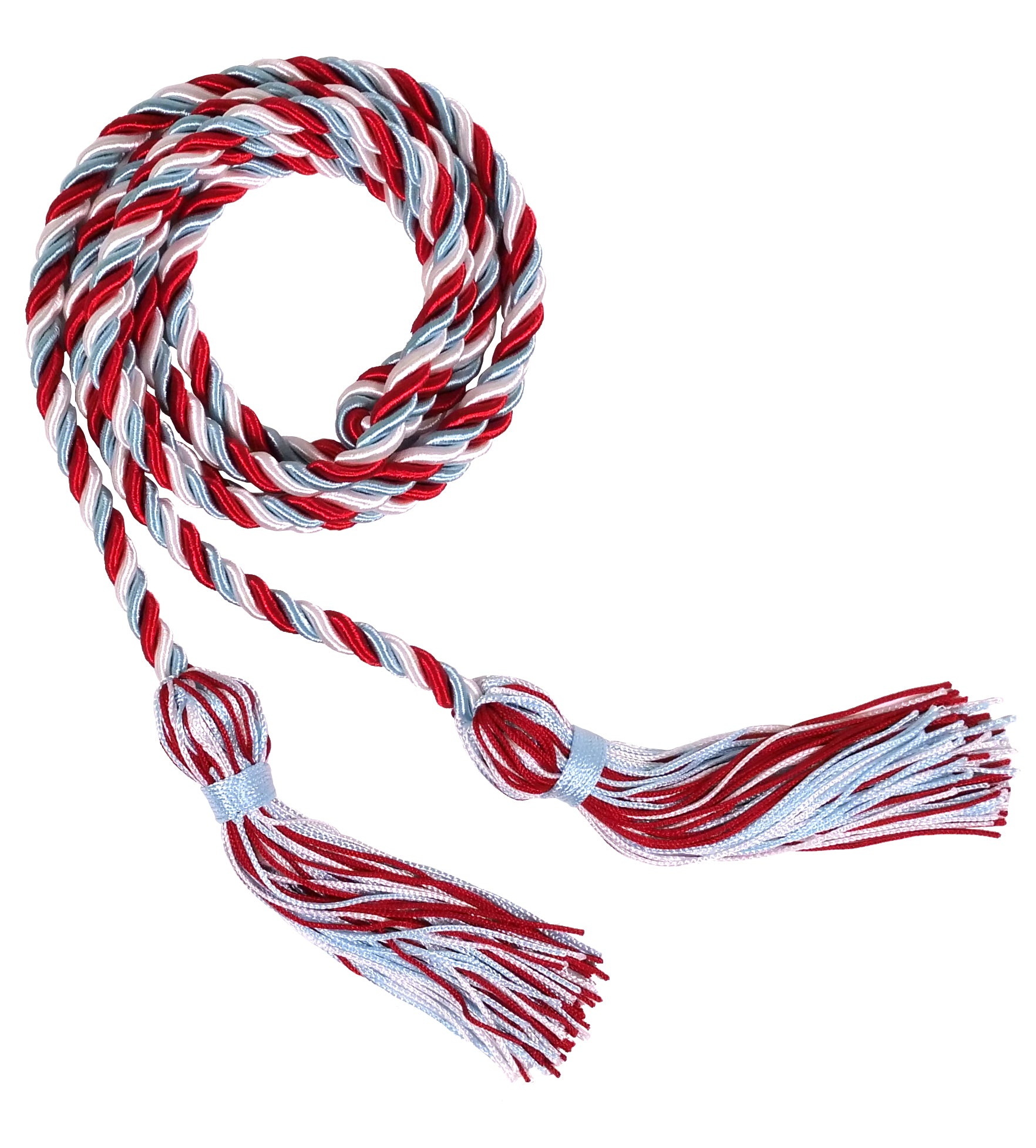 Red, Light Blue and White Three Color Graduation Honor Cord