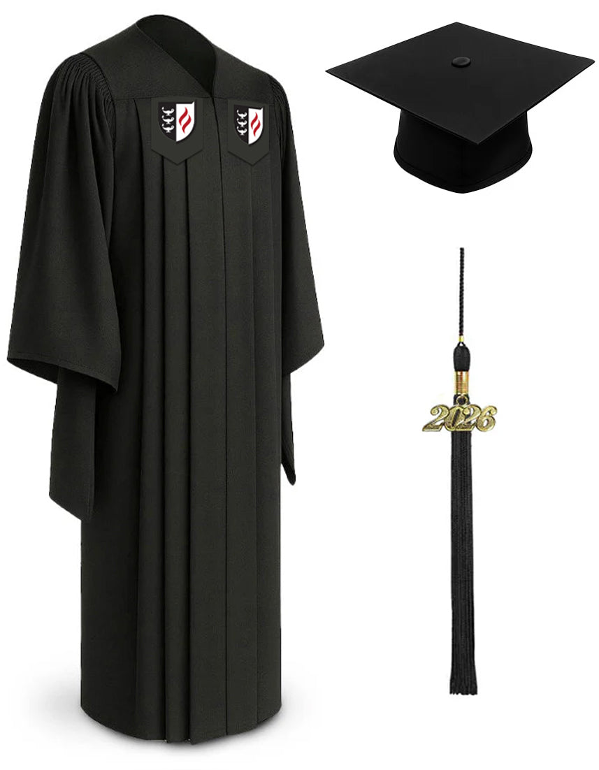 Classic Master's Graduation Cap and Gown Academic Regalia for Claremont Graduate University