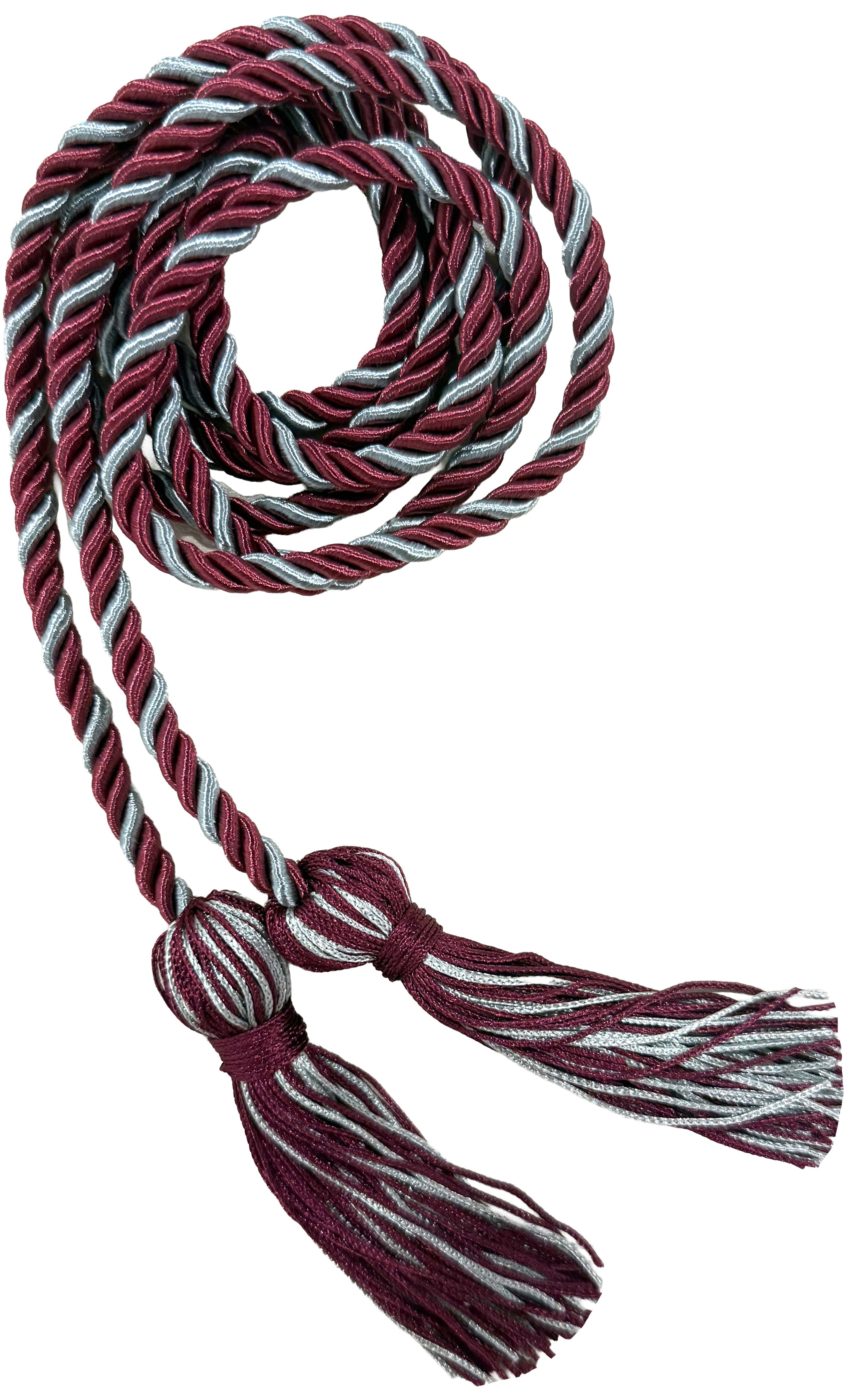 Maroon and Silver Two Color Graduation Honor Cord