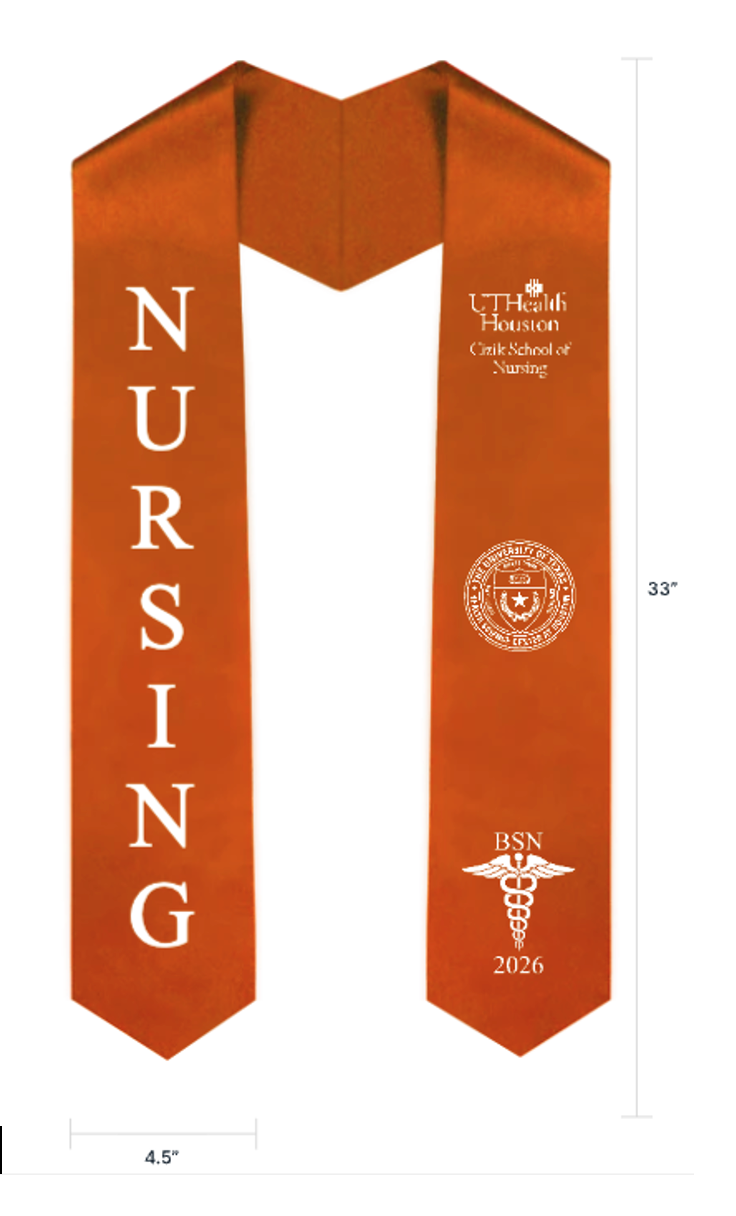 Nursing Graduation Stole - UTHealth Houston CSON - 2026