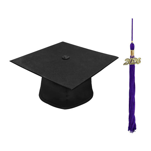 Matte Black Cap & Purple 2026 Tassel - James Giles School Graduation