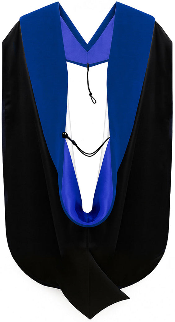 PhD Hood Royal Blue Velvet - Royal Blue & White