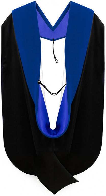 PhD Hood Royal Blue Velvet - Royal Blue & White