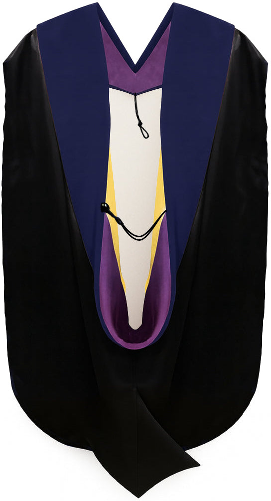 Phd Hood Dark Blue Velvet - Purple & Gold