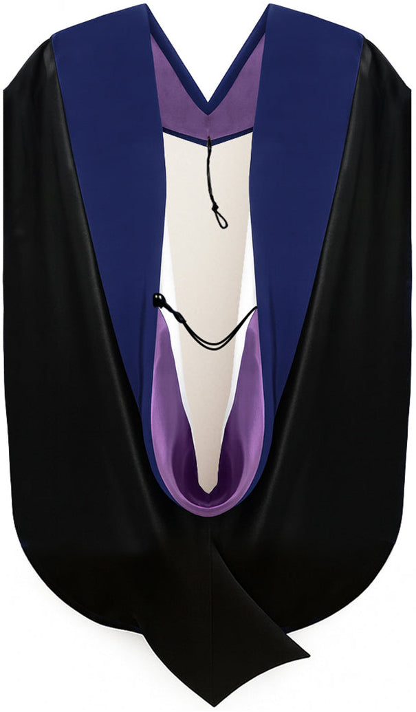 Phd Hood Dark Blue Velvet - Purple & White
