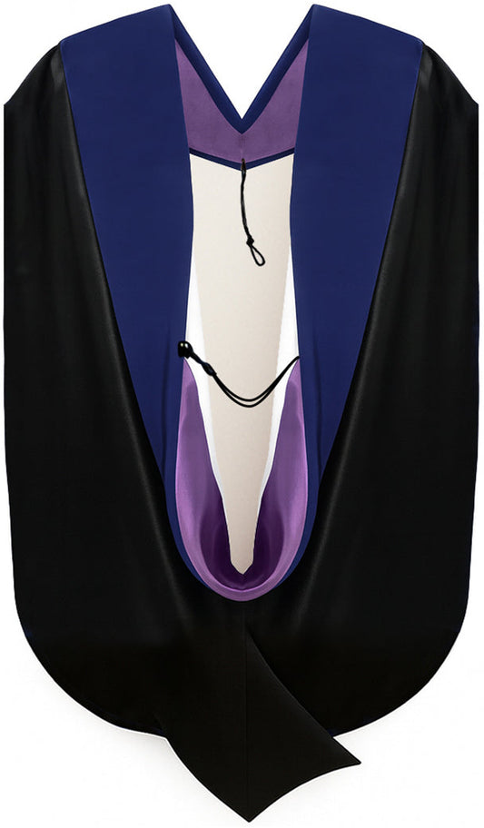 Phd Hood Dark Blue Velvet - Purple & White