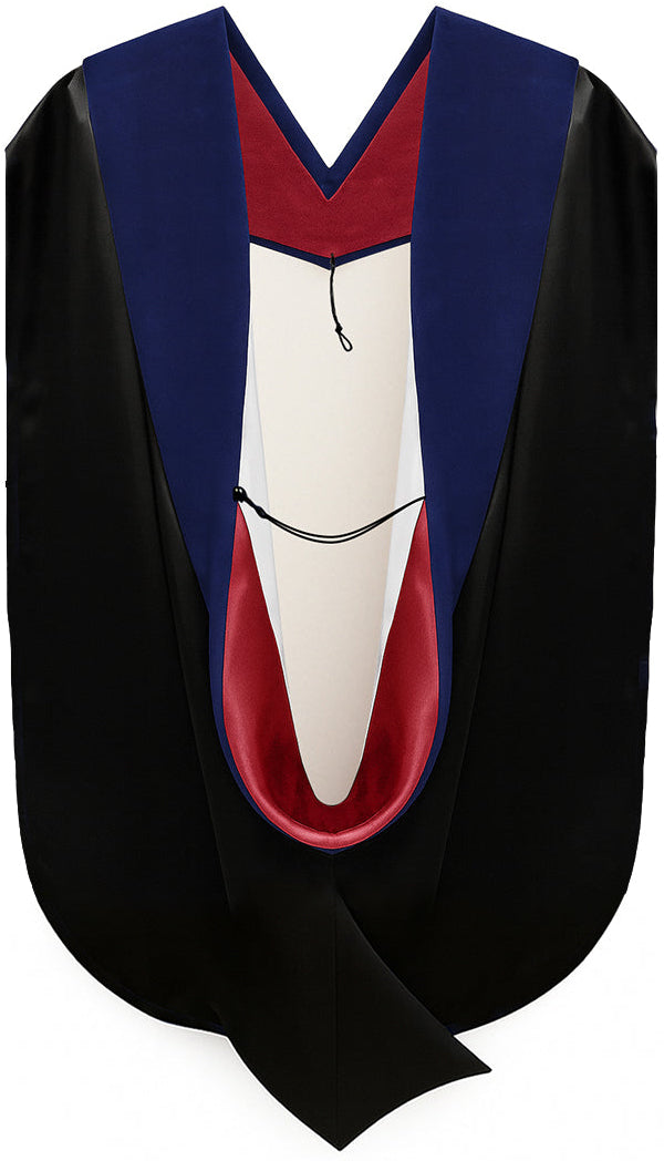 Phd Hood Dark Blue Velvet - Red & White