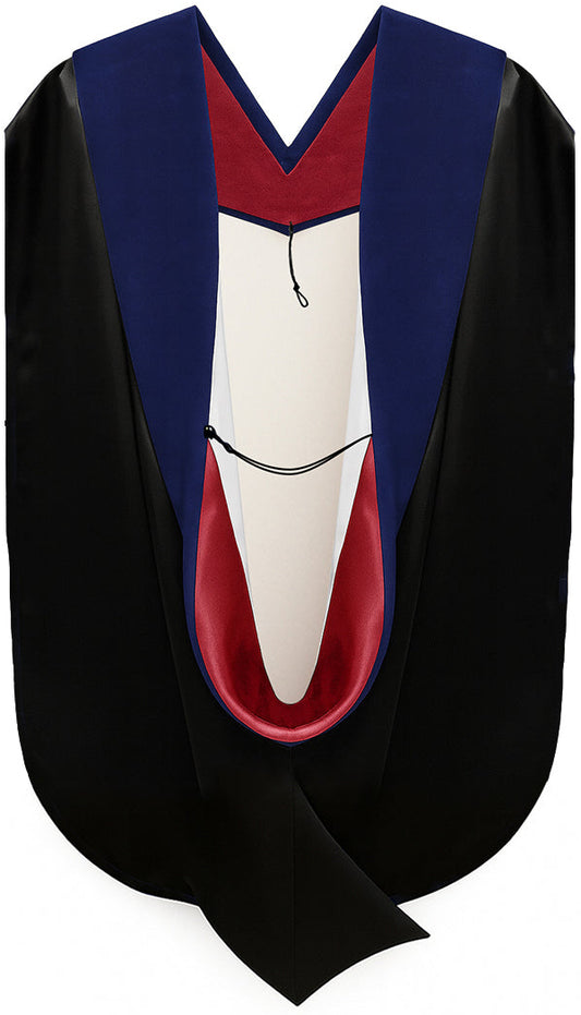 Phd Hood Dark Blue Velvet - Red & White