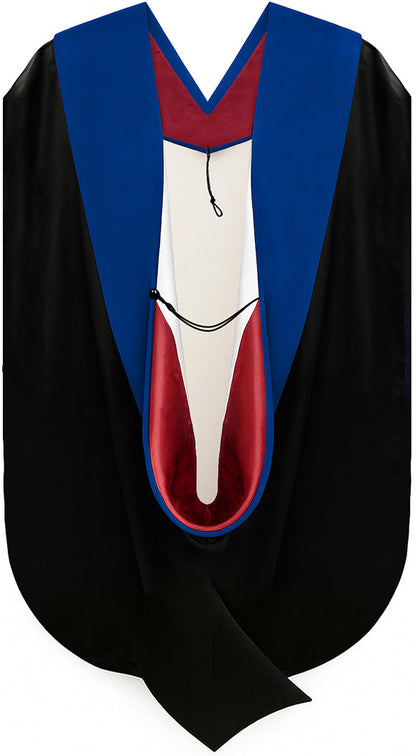 Phd Hood Royal Blue Velvet - Red & White