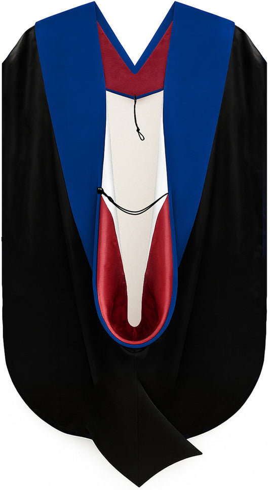 Phd Hood Royal Blue Velvet - Red & White