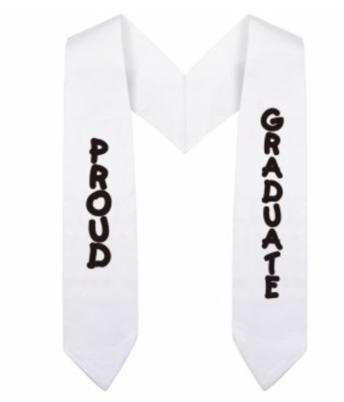 White Imprinted Preschool / Kindergarten Graduation Stole