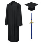 Matte Black Cap, Gown & Royal Blue/White Tassel with option to add Stole - BS Nursing for Angeles University