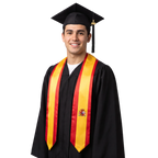 Spain flag graduation stole, satin sash with printed Spanish flag
