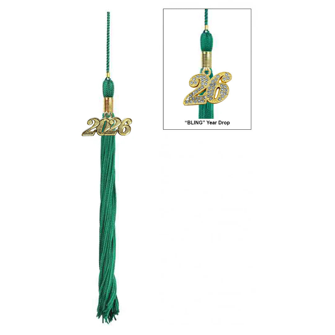 Matte Emerald Green Middle School Cap, Gown & Tassel