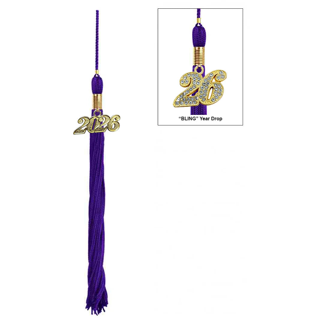 Matte Black High School Graduation Cap, Gown & Purple 2026 Tassel - James Giles School Graduation