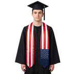 USA flag graduation stole, satin sash with printed American flag
